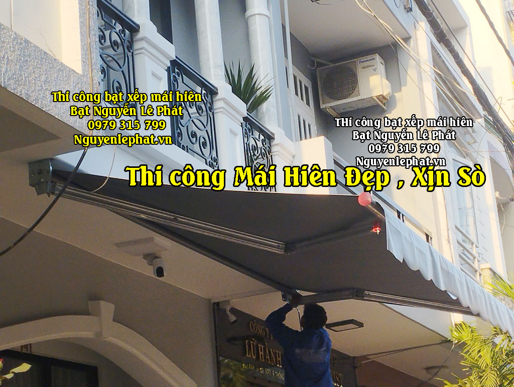 May Bạt Che Nắng Ngoài Trời Mái Hiên, Mái Xếp Di Động Cho Quán Cafe Tại Trảng Bom