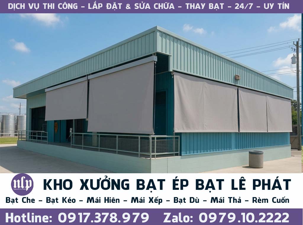 May Bạt Che Nắng, Bạt Kéo Mái Thả Di Động Cho Quán Cafe Tại Củ Chi.