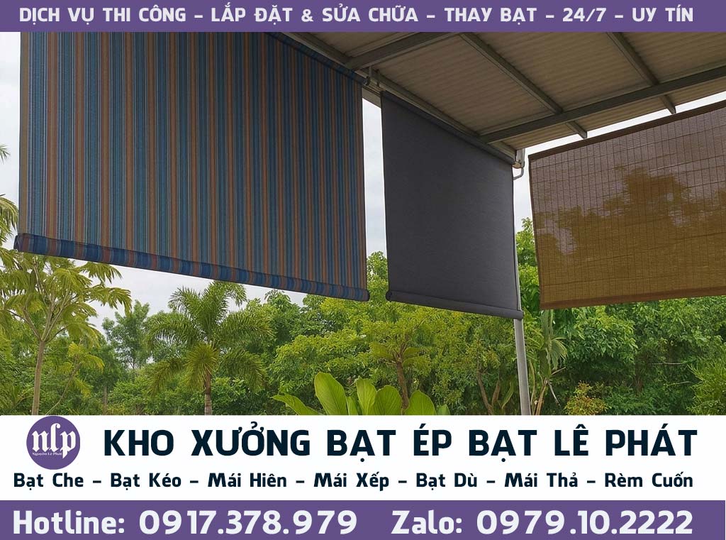 Giá May Ép Bạt Mái Kéo, Mái Bạt Che Thả Nắng Mưa Ngoài Trời Tại Tân Phú