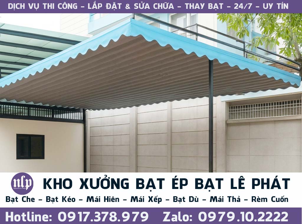 mai-bat-xep-nlp-1 Nơi Bán Ép Bạt, Phụ Kiện Thi Công Bạt Làm Mái Che Nắng Ngoài Trời Tại Xuân Lộc
