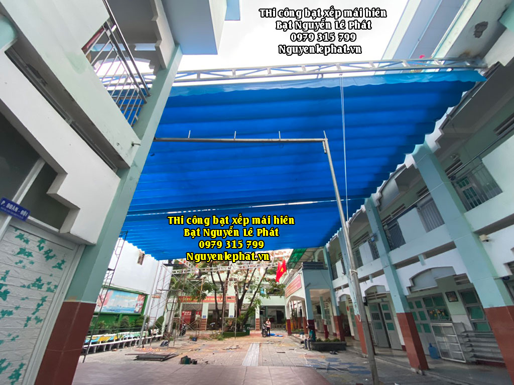 May Bạt Theo Yêu Cầu, May Bạt Che Mái Hiên Kéo Xếp Thông Minh Tại Gò Vấp